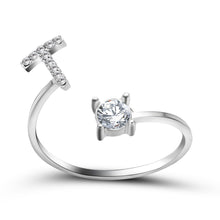Load image into Gallery viewer, Womens New Design Adjustable 26 Initial Letter Ring Fashion Simple Elegant Jewelry
