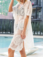 Load image into Gallery viewer, Lace V-Neck Half Sleeve Cover-Up
