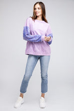 Load image into Gallery viewer, Velvet Sequin Sleeve Mineral Washed Top
