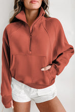 Load image into Gallery viewer, Flamingo Fleece Lined Zip Up Stand Collar Thumbhole Sleeve Sweatshirt
