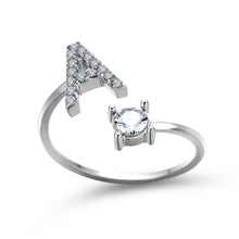 Load image into Gallery viewer, Womens New Design Adjustable 26 Initial Letter Ring Fashion Simple Elegant Jewelry
