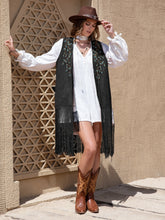 Load image into Gallery viewer, Fringe Hem Open Front Vest
