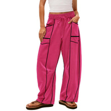 Load image into Gallery viewer, Womens Y2K Black Striped Wide-leg Pants With Pockets Fashion Loose Drawstring Trousers Sports Sweatpants
