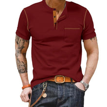 Load image into Gallery viewer, Men&#39;s Short Sleeve with Pocket &amp; Tan Accent Shirt
