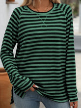 Load image into Gallery viewer, Striped Round Neck Long Sleeve T-Shirt
