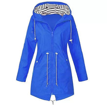 Load image into Gallery viewer, Womens Waterproof Raincoat Casual Basic Outdoors Drawstring Trench Lightweight Drawstring Jacket

