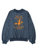 Load image into Gallery viewer, Sky Blue Halloween Letter Graphic Drop Shoulder Sweatshirt
