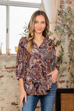 Load image into Gallery viewer, Sew In Love Paisley Print V-Neck Top
