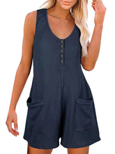 Load image into Gallery viewer, Full Size Pocketed Scoop Neck Sleeveless Romper
