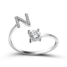 Load image into Gallery viewer, Womens New Design Adjustable 26 Initial Letter Ring Fashion Simple Elegant Jewelry
