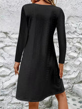 Load image into Gallery viewer, Eyelet V-Neck Long Sleeve Mini Dress
