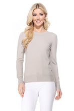 Load image into Gallery viewer, Crew Neck Long Sleeve Light Basic Casual Knit Top
