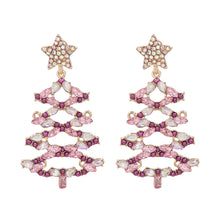 Load image into Gallery viewer, Christmas Tree Rhinestone Alloy Earrings
