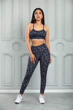 Load image into Gallery viewer, Leopard Cutout Sports Bra and Leggings Set
