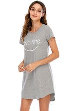 Load image into Gallery viewer, Graphic Round Neck Short Sleeve Lounge Dress
