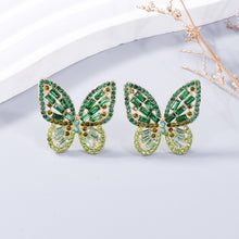 Load image into Gallery viewer, Alloy Inlaid Rhinestone Butterfly Earrings
