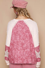 Load image into Gallery viewer, POL Lace Detail Floral Pattern V Neck Top
