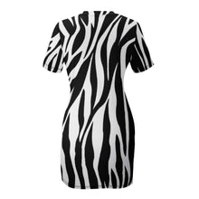 Load image into Gallery viewer, Ti Amo I love you - Exclusive Brand  - Zebra - Crew Neck Short Sleeve Dress - Sizes S-2XL
