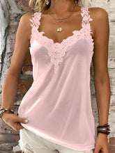 Load image into Gallery viewer, Full Size Lace Detail V-Neck Tank
