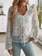 Load image into Gallery viewer, Devine Tied Collared Neck Long Sleeve Top
