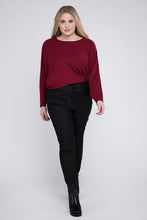 Load image into Gallery viewer, Plus Ribbed Batwing Long Sleeve Boat Neck Sweater
