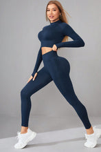 Load image into Gallery viewer, Mock Neck Long Sleeve Top and Pants Active Set
