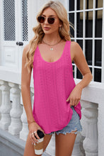 Load image into Gallery viewer, Eyelet Scoop Neck Wide Strap Tank
