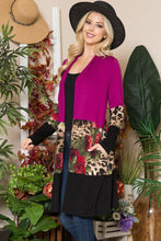 Load image into Gallery viewer, Celeste Full Size Color Block Open Front Cardigan
