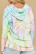 Load image into Gallery viewer, Drawstring Tie-Dye Long Sleeve Hoodie
