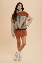 Load image into Gallery viewer, Annie Wear Plaid Zip Up Drop Shoulder Sherpa Jacket
