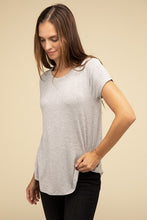 Load image into Gallery viewer, Flowy Round Hem Rayon Short Sleeve Top
