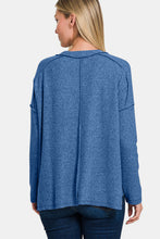 Load image into Gallery viewer, Zenana Full Size Exposed Seam Brushed Round Neck Sweater

