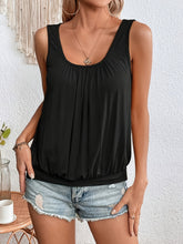 Load image into Gallery viewer, Full Size Ruched Scoop Neck Tank
