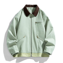 Load image into Gallery viewer, Mens Contrast Color Washed Polo Collar Jacket
