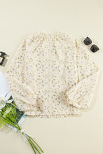 Load image into Gallery viewer, Floral Embroidered Lace Bubble Sleeve Shirt
