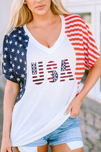 Load image into Gallery viewer, USA V-Neck Short Sleeve T-Shirt
