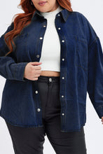 Load image into Gallery viewer, Plus Size Snap Down Pocketed Denim Jacket
