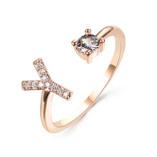Load image into Gallery viewer, Womens New Design Adjustable 26 Initial Letter Ring Fashion Simple Elegant Jewelry
