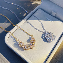 Load image into Gallery viewer, Womens Retro Magnetic Folding Heart Shaped Four Leaf Clover Pendant Necklace Love Clavicle Chain Choker - Jewelry
