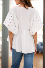 Load image into Gallery viewer, Printed V-Neck Puff Sleeve Blouse
