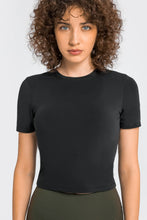 Load image into Gallery viewer, Round Neck Short Sleeve Yoga Tee
