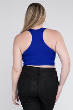 Load image into Gallery viewer, Plus Ribbed Cropped Racerback Tank Top
