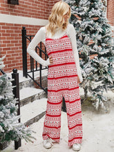 Load image into Gallery viewer, Shiny Christmas Color Contrast Wide-Legged Jumpsuit
