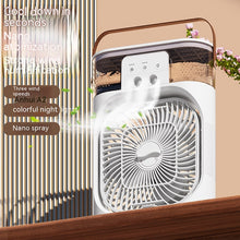 Load image into Gallery viewer, New Charging Version 3 In 1 Air Humidifier Cooling Fan LED Night Light Water Mist Humidification Fan Spray Electric Fan
