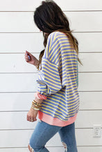 Load image into Gallery viewer, Casual Stripe Colorblock Drop Shoulder Oversize Sweatshirt
