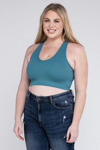 Load image into Gallery viewer, Plus Ribbed Cropped Racerback Tank Top
