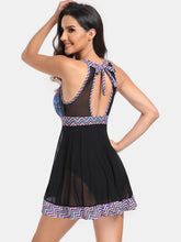 Load image into Gallery viewer, Cutout Printed Grecian Neck One-Piece Swimwear
