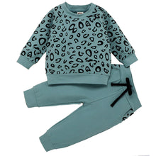 Load image into Gallery viewer, 2pc Set - Baby / Toddler -  Leopard T-shirt Sweatshirt + Pants Ti Amo I love you
