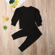 Load image into Gallery viewer, 2pc Set - Newborn Baby - Girls - Solid Long Sleeve Ruffled Top+ Pants -  Outfits Clothes Set Ti Amo I love you
