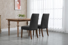 Load image into Gallery viewer, 2pc Set - Removable Washable Cover, Foam Padded Upholstery, 2 Solid Wooden Legged Chairs - Dark Grey Ti Amo I love you
